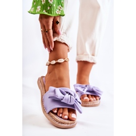 FK1 Women's Slippers With A Fabric Bow Violet Ginna 1