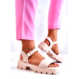 PS1 Leather Sandals On High Heel Beige Sovie 2