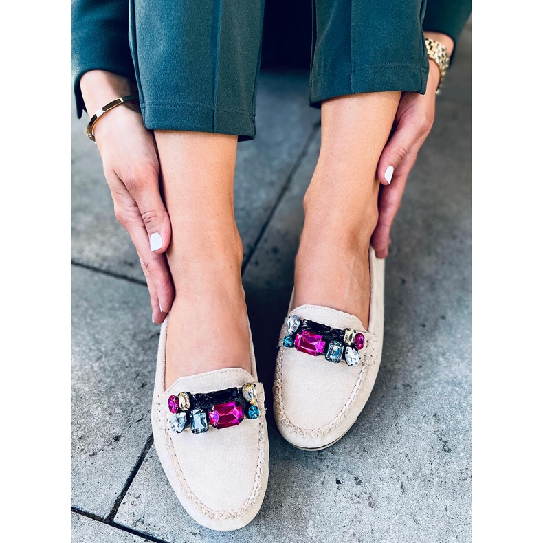Loafers with Megara Beige stones 2