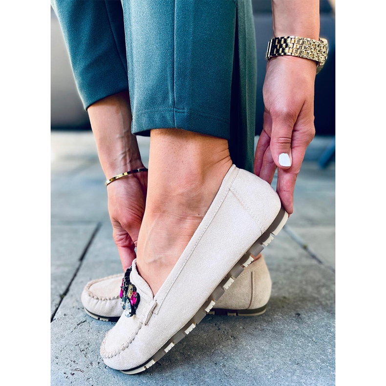 Loafers with Megara Beige stones 1