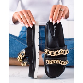 WELLSPRING Fashion Slippers With Chains black 2