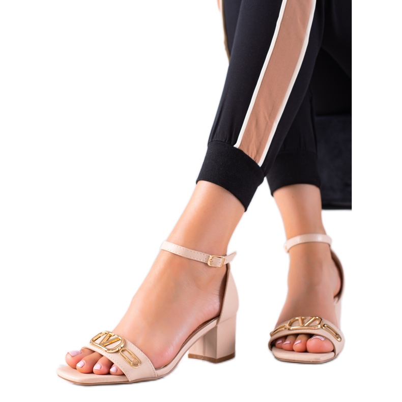 Seastar Sandals With Golden Decoration beige 1