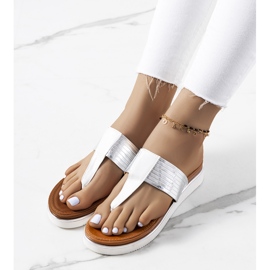 Murilo white metallic slippers 1