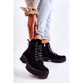 S.Barski Black Layden Suede Trappers With Stitching 1