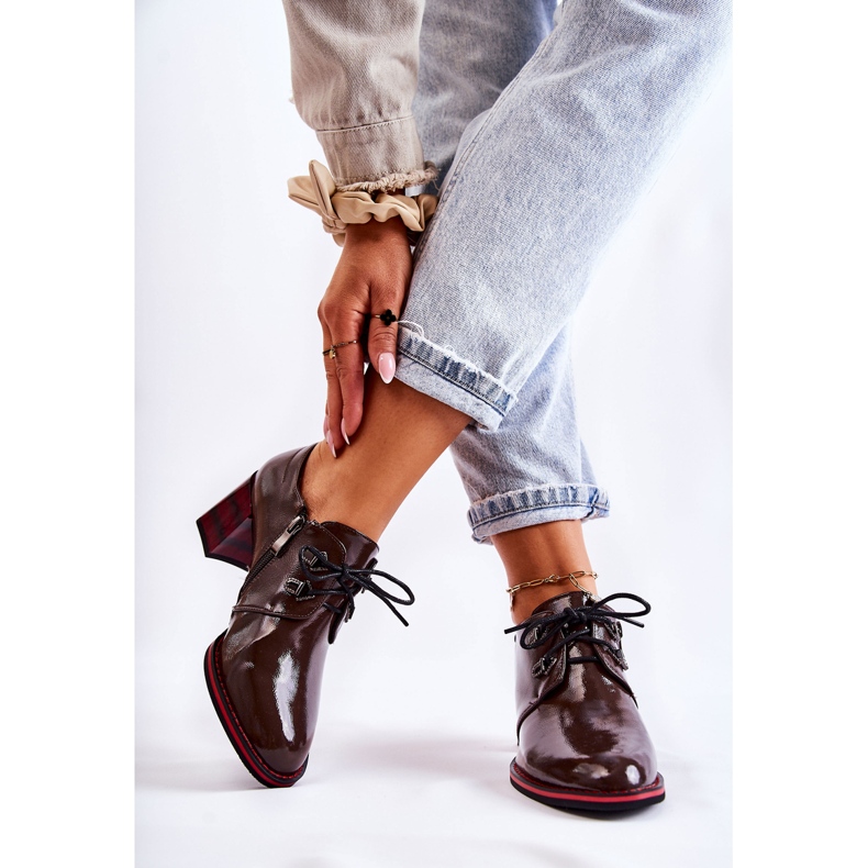 S.Barski Shoes With Zipper Brown and Red Laurosa 2