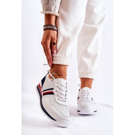PE1 Women's white and navy blue leather sport shoes Jane 1