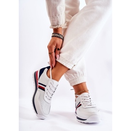 PE1 Women's white and navy blue leather sport shoes Jane 2
