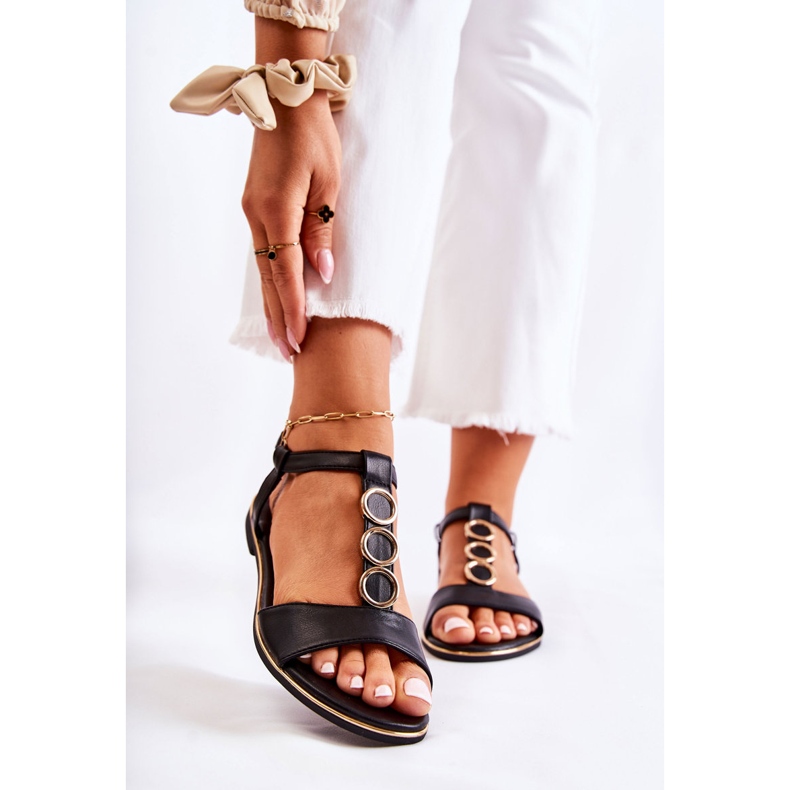 PE1 Women's Classic Sandals With A Decorative Belt Black Terina 1 PE1 Women's Classic Sandals With A Decorative Belt Black Terina 1