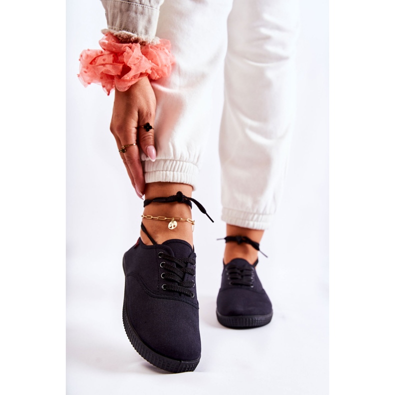 PE1 Women's Classic Sneakers Tied Black Dellis 1 PE1 Women's Classic Sneakers Tied Black Dellis 1