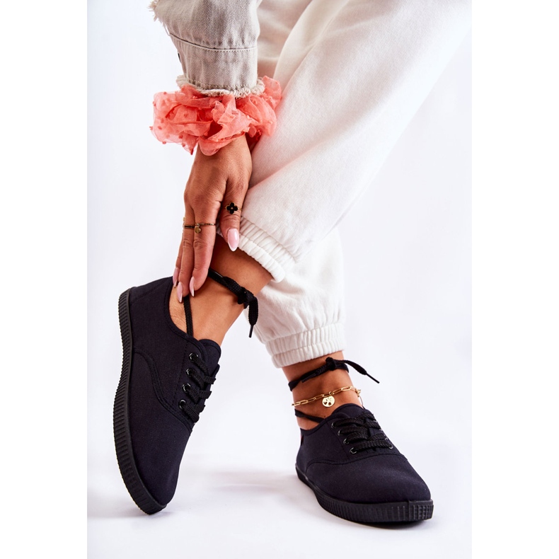 PE1 Women's Classic Sneakers Tied Black Dellis 2 PE1 Women's Classic Sneakers Tied Black Dellis 2