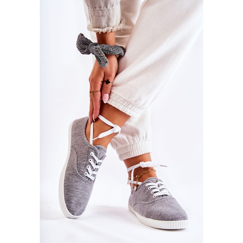 PE1 Women's Classic Sneakers Tied Gray Dellis grey 2