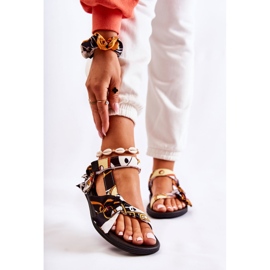 PM1 Women's Sandals With Velcro Black Caprisa white 1
