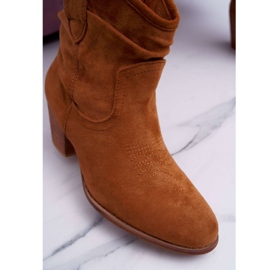Women's Boots On Heel Cowboy Camel Maverick brown 3