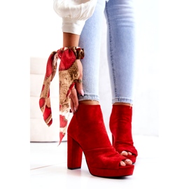 WS1 Boots On a Bar Open Toes Red Adore 4