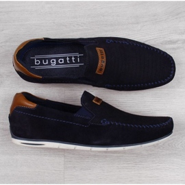 Leather loafers Bugatti M HH153084 navy blue brown 2