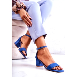 Vinceza Fashionable Suede Sandals On A Bar Rovena Blue 1