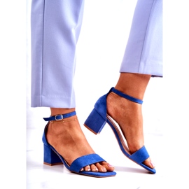 Vinceza Fashionable Suede Sandals On A Bar Rovena Blue 2