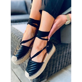 Freesia Black ankle tied espadrilles 1