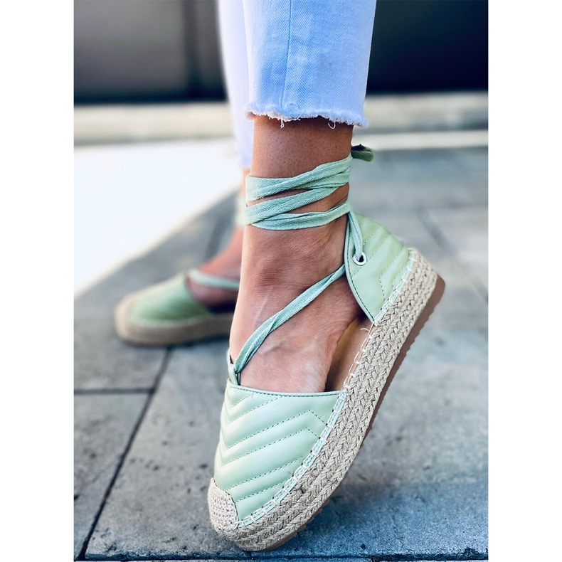 Freesia Green ankle-tied espadrilles 1