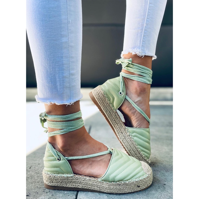 Freesia Green ankle-tied espadrilles 2