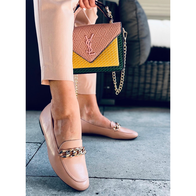 Addison Nude Chain Loafers beige pink 