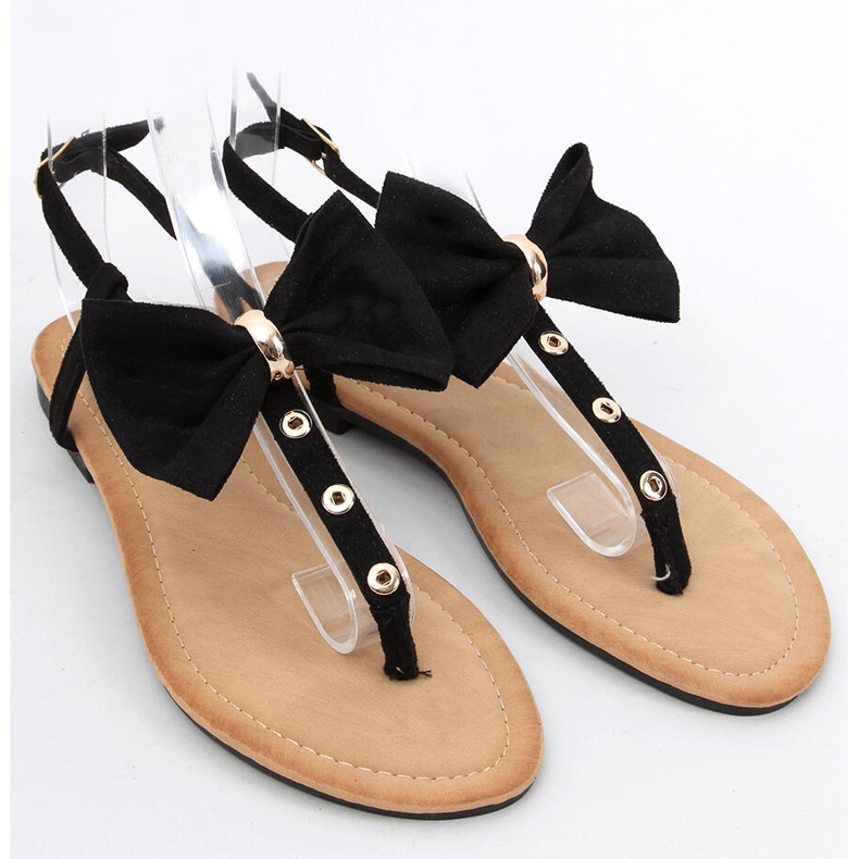 Flip-flops with a Twist Black bow 1