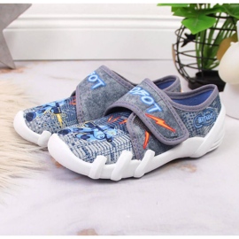 Gray Velcro gray slippers for kindergarten Jr. Befado 2