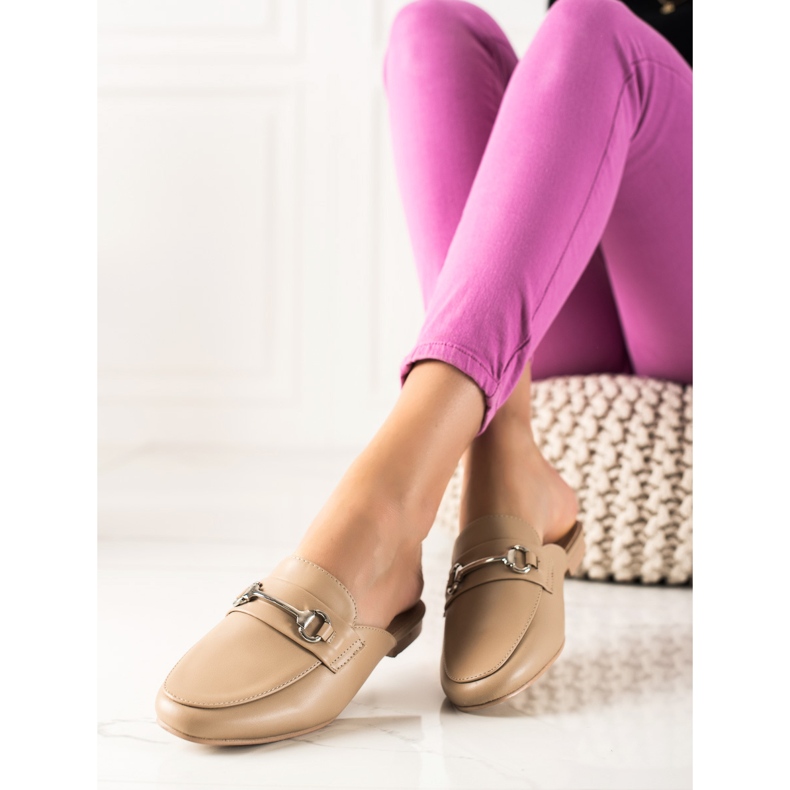 SHELOVET Beige slippers moccasins 1 SHELOVET Beige slippers moccasins 1