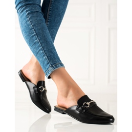 SHELOVET Black slippers loafers 1