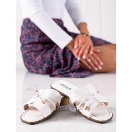 SHELOVET Slippers With Decorative Binding white 1