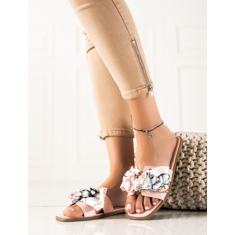 SHELOVET Slippers With A Decorative Bow pink 2