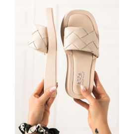 Small Swan Beige Slippers 2