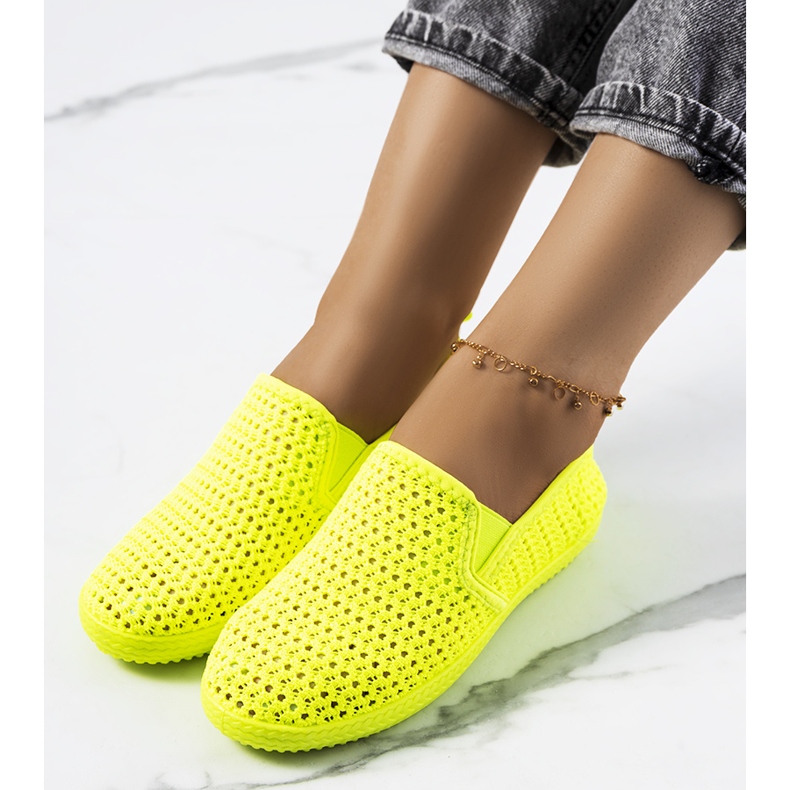 Mallory green openwork sneakers multicolored 1