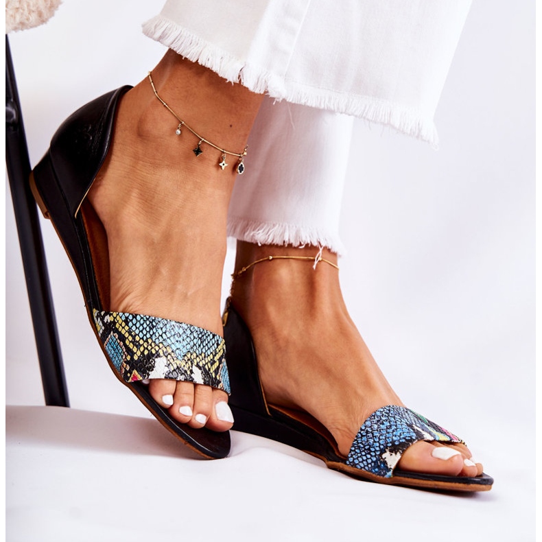 Leather Sandals Maciejka 1971-63 Black multicolored 1