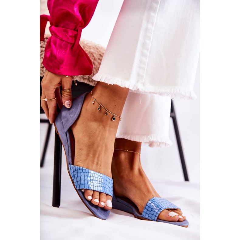 Leather Sandals Maciejka 1971-61 Blue 1