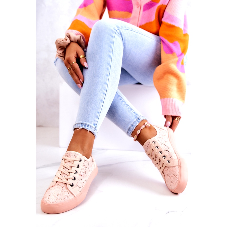 Openwork Sneakers Big Star JJ274059 Light pink 5