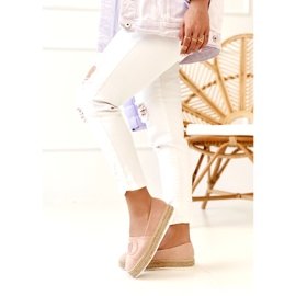 PS1 Women's Espadrilles On A Straw Platform Pink Febi 2