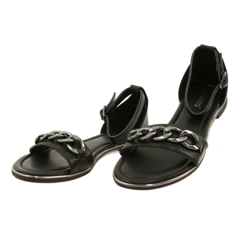Evento Women's sandals with chain 22sd35-4876 black 3