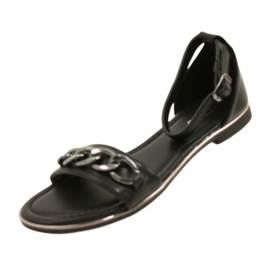 Evento Women's sandals with chain 22sd35-4876 black 4