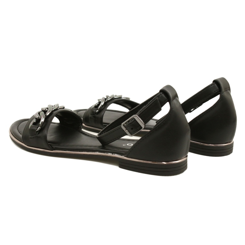 Evento Women's sandals with chain 22sd35-4876 black 7