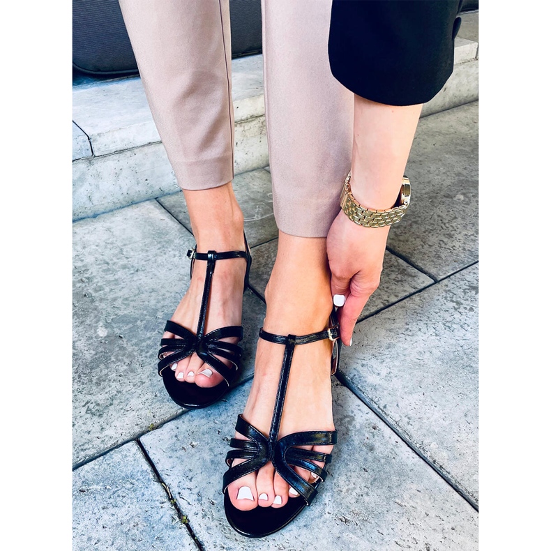 Sparkle Black low-heeled sandals 1