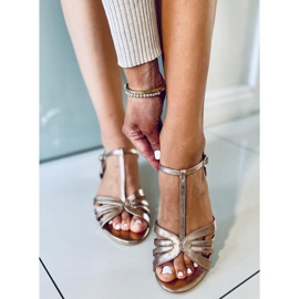 Sparkle Champagne low-heeled sandals pink 1