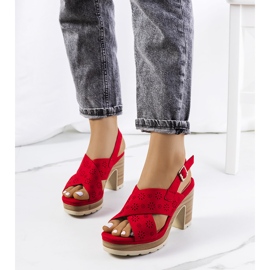 Red Cutts high-heeled sandals 1
