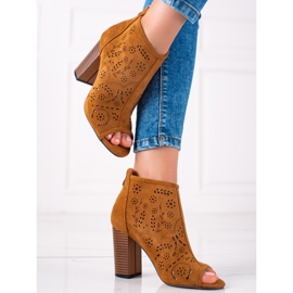 Seastar Openwork Open Toe Boots brown 1