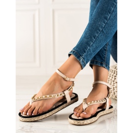 Seastar Flip-flops sandals with a decorative chain beige 2