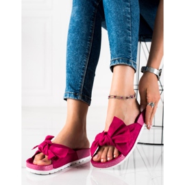 SHELOVET Fashionable Slippers With A Bow pink 2 SHELOVET Fashionable Slippers With A Bow pink 2