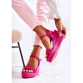 FB2 Suede Wedge Sandals Fuchsia Gabriel pink 2