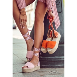 FB2 Suede Orange Wedge Sandals Livia 1