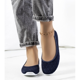 Holmen navy blue openwork ballerinas 1