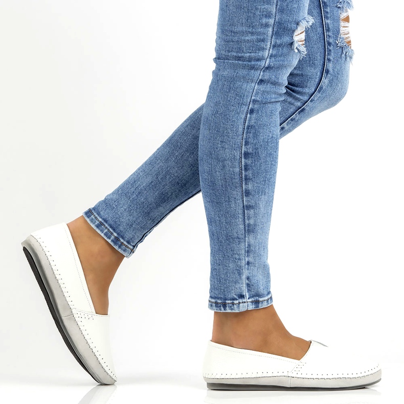 Leather shoes Filippo DP031 / 22 WH white grey 7 Leather shoes Filippo DP031 / 22 WH white grey 7